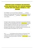 FRONTIER FLIGHT ATTENDANT&comma; FAR EXAM WITH  ACTUAL QUESTIONS AND 100&percnt; VERIFIED ANSWERS  &vert; LATEST 2025&sol; 2026 UPDATE &vert; GRADED A&plus; &vert; 100&percnt;  SUCCESS