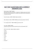 DAT TEST QUESTIONS WITH CORRECT ANSWERS