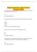 Dealer Questions with Correct Answers 