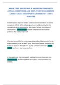 NAHQ TEST QUESTIONS & ANSWERS EXAM WITH  ACTUAL QUESTIONS AND 100&percnt; VERIFIED ANSWERS  &vert; LATEST 2025&sol; 2026 UPDATE &vert; GRADED A&plus; &vert; 100&percnt;  SUCCESS