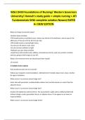 WGU D439 Foundations of Nursing&sol; Western Governors University&sol; Hannah's study guide &plus; simple nursing &plus; ATI Fundamentals With complete solution Newest RATED A&plus; NEW EDITION 