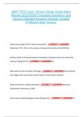 MSP TEST &lpar;part 1&rpar;Exam Study Guide Most  Recent 2025&sol;2026 Complete Questions and  Correct Detailed Answers Already Graded  A&plus;&vert;Brand New Version 