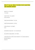 NBCE PT Boards&sol; NBCE PT BOARD STUDY QUESTIONS AND ANSWERS NEWEST 