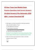 20 Hour Texas Law Module Exam  Practice Questions And Correct Answers  &lpar;Verified Answers&rpar; Plus Rationales 2026  Q&A &vert; Instant Download Pdf 