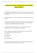 Cdr RD exam questions&sol; CDR RD Exam With complete solution Rated A&plus; 