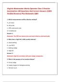 Virginia Wastewater Works Operator Class 3 Practice  Examination 100 Questions And Correct Answers &lpar;100&percnt;  Verified Answers&rpar; Plus Rationales Q&A 