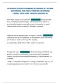 PA MOTOR VEHICLE DAMAGE APPRAISER'S LICENSE  QUESTIONS AND 100&percnt; VERIFIED ANSWERS &vert;  LATEST 2025&sol; 2026 UPDATE&vert; GRADED A&plus; 