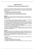 BSN HESI 225 BSN 225 Hesi Prep Fundamentals of Nursing Exam questions and answers