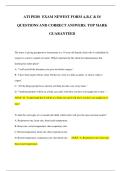 ATI PEDS  EXAM NEWEST FORM A&comma;B&comma;C & D&sol;  QUESTIONS AND CORRECT ANSWERS&period; TOP MARK  GUARANTEED 