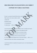 HESI PEDIATRICS EXAM QUESTIONS AND CORRECT  ANSWERS TOP  MARK GUARANTEED&period; 