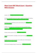 West Coast EMT Block Exam 1 Question With Answers &vert;&vert; 100&percnt; Pass