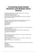 Gerontology Exam Sample Questions with Multiple choice Answers