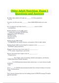 Older Adult Nutrition Exam 1 Questions and Answers&period;