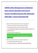 AWWA Utility Management Certification  Exam Practice Questions And Correct  Answers &lpar;Verified Answers&rpar; Plus Rationales  2026 Q&A &vert; Instant Download Pdf