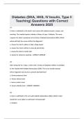 Diabetes &lpar;DKA&comma; HHS&comma; IV Insulin&comma; Type II&period;&period;&period;Questions with Correct Answers