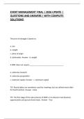 EVENT MANAGEMENT FINAL &vert; 2026 UPDATE &vert; QUESTIONS AND ANSWERS &vert; WITH COMPLETE SOLUTION&excl;&excl;
