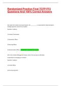 Randomized Practice Final TCFP FF2 Questions And 100&percnt; Correct Answers &vert;&vert; Verified Exam Questions 