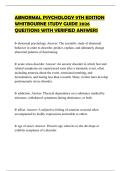 ABNORMAL PSYCHOLOGY 9TH EDITION WHITBOURNE STUDY GUIDE 2026 QUESTIONS WITH VERIFIED ANSWERS
