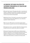 ACCREDITED TEST BANK SOLUTION FOR GAPENSKIS FUNDAMENTALS OF HEALTHCARE FINANCE EXAM 2026