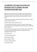 ACCREDITED TEST BANK SOLUTION FOR INTRODUCTION TO FEDERAL INCOME TAXATION EXAM PREP 2026