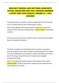 WGU D017 SCHOOL LAW TEST REAL EXAM WITH  ACTUAL QUESTIONS AND 100&percnt; VERIFIED ANSWERS  &vert; LATEST 2025&sol; 2026 UPDATE &vert; GRADED A&plus; &vert; 100&percnt;  SUCCESS