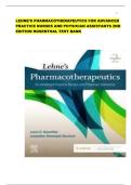 LEHNE&rsquo;S PHARMACOTHERAPEUTICS FOR ADVANCED  PRACTICE NURSES AND PHYSICIAN ASSISTANTS 2ND  EDITION ROSENTHAL TEST BANK