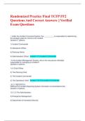 Randomized Practice Final TCFP FF2 Questions And Correct Answers &vert;&vert; Verified Exam Questions