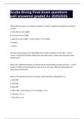 Scuba Diving Final Exam questions well answered graded A&plus; 2025&sol;2026