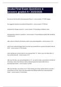 Scuba Final Exam Questions & answers graded A&plus; 2025&sol;2026