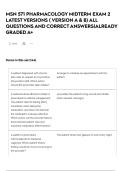 MSN 571 PHARMACOLOGY MIDTERM EXAM 2 LATEST VERSIONS &lpar; VERSION A & B&rpar; ALL QUESTIONS AND CORRECT ANSWERS&vert;ALREADY GRADED A&plus;