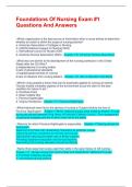 Foundations Of Nursing Exam &num;1 Questions And Answers