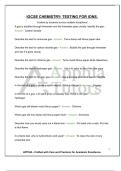 IGCSE CHEMISTRY&colon; TESTING FOR IONS&period; Trusted by students across multiple disciplines&excl;