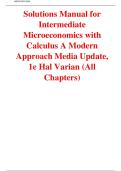 Solutions Manual for  Intermediate  Microeconomics with  Calculus A Modern  Approach Media Update&comma;  1e Hal Varian &lpar;All  Chapters&rpar; &vert;&vert;ISBN&colon;9780393689983