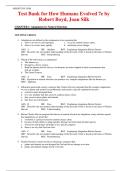 Test Bank for How Humans Evolved 7e by  Robert Boyd&comma; Joan Silk 
