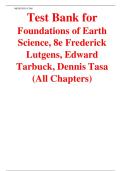 Test Bank for  Foundations of Earth  Science&comma; 8e Frederick  Lutgens&comma; Edward  Tarbuck&comma; Dennis Tasa  &lpar;All Chapters&rpar;