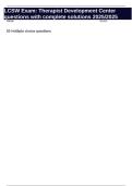 LCSW Exam&colon; Therapist Development Center questions with complete solutions 2025&sol;2025