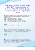 Final Exam&colon; BUS203&sol; BUS 203 &lpar;Latest 2026&sol; 2027 Update&rpar; Principles of Marketing V2 &vert;100&percnt; Verified Questions & Answers &vert; Grade A - Saylor Direct Credit