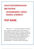 Child Psychopathology Test Bank &vert; Mash & Barkley 3rd Ed &vert; 20 MCQs per Chapter