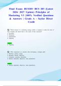 Final Exam&colon; BUS203&sol; BUS 203 &lpar;Latest 2026&sol; 2027 Update&rpar; Principles of Marketing V3 &vert;100&percnt; Verified Questions & Answers &vert; Grade A - Saylor Direct Credit