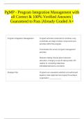 PgMP - Program Integration Management with all Correct & 100&percnt; Verified Answers &vert;Guaranteed to Pass &vert;Already Graded A&plus; 
