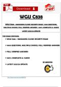 WGU C838   WGU C838 &ndash; MANAGING CLOUD SECURITY EXAM &vert; 1000 QUESTIONS&comma; MULTIPLE CHOICE&comma; FULL VERIFIED ANSWERS &vert; 100&percnt; COMPLETE A&plus; GUIDE  LATEST 2025&vert;26 UPDATE