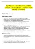 PgMP Exam with all Correct & 100&percnt; Verified Answers &vert;Actual Complete Exam &vert;Already Graded A&plus;