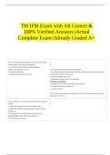 TM IFM Exam with All Correct & 100&percnt; Verified Answers &vert;Actual Complete Exam &vert;Already Graded A&plus; 