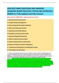 2026-2027 NRNP QUESTIONS AND ANSWERS ADVANCED NURSE PRACTICE&sol; TESTED AND APPROVED&sol; GRADE A&plus;&sol; Fully updated and Fully Covered