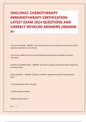ONS&sol;ONCC Chemotherapy Immunotherapy Certification Exam 2025 &vert; Questions & Detailed Answers