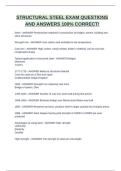 STRUCTURAL STEEL EXAM QUESTIONS AND ANSWERS 100&percnt; CORRECT&excl;