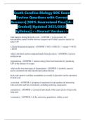 South Carolina Biology EOC Exam Review Questions with Correct Answers&vert;&vert;100&percnt; Guaranteed Pass&vert;&vert;A&plus; Graded&vert;&vert;Updated 2025&sol;2026 Syllabus&vert;&vert;<<Newest Version>>