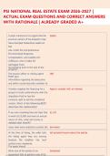 PSI NATIONAL REAL ESTATE EXAM 2026-2027 &vert;  ACTUAL EXAM QUESTIONS AND CORRECT ANSWERS  WITH RATIONALE &vert; ALREADY GRADED A&plus;  