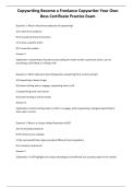 Copywriting Become a Freelance Copywriter Your Own Boss Certificate Practice Exam