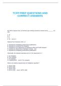 TCFP PREP QUESTIONS AND CORRECT ANSWERS